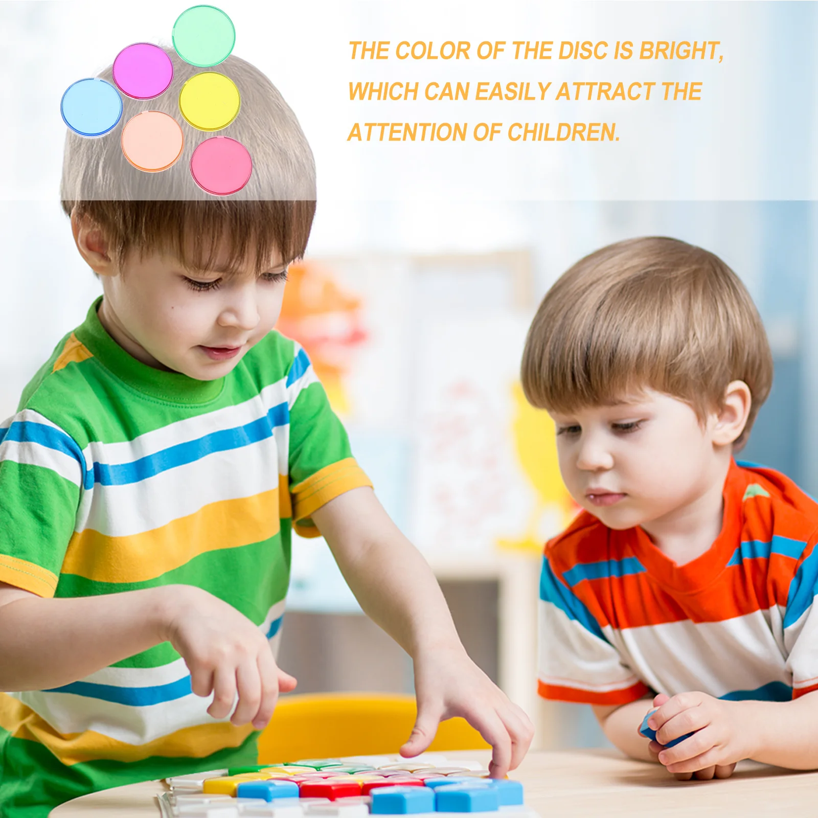 100 個の早期教育プラスチックラウンドチップ明るい色耐久性のある数学教育カウント科学学習ツール