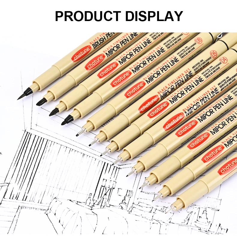 12er-Set Pigment Liner Micron Tintenmarker für Manga, Zeichnen, Skizzieren, Nadelstift, Hakenlinienstift, Skizzen-Schreibwarenset, Kunstbedarf – Detail 10