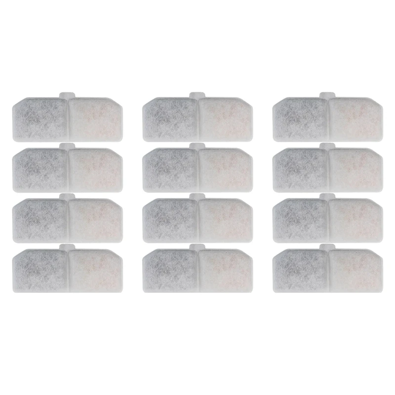 Replacement Activated Carbon Filters For Pet Water Fountains, 12-Pack Automatic Fountain Filter Elements