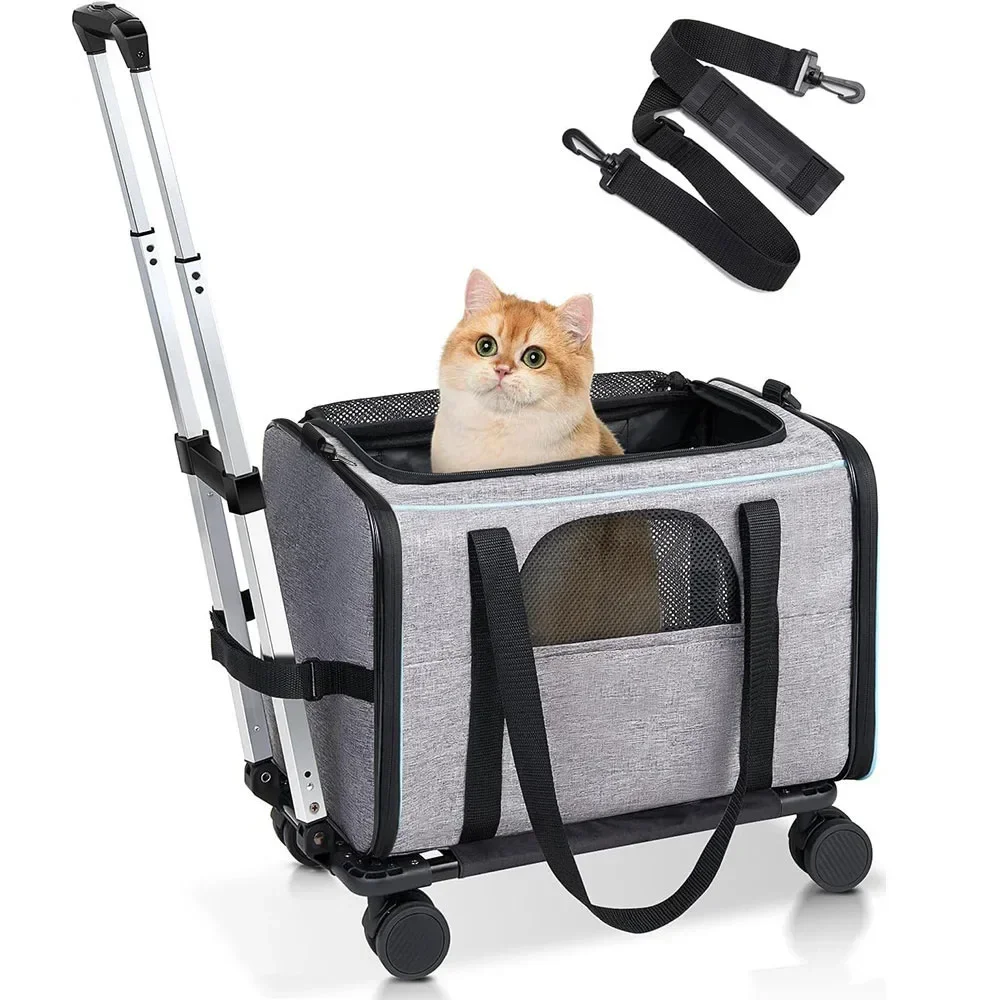 

%a Pet Trolley Case breathable Portable dog Carrier Detachable Outdoor Trolley Cat Bag Large Cat Cage Handbag pet Carrier Bag