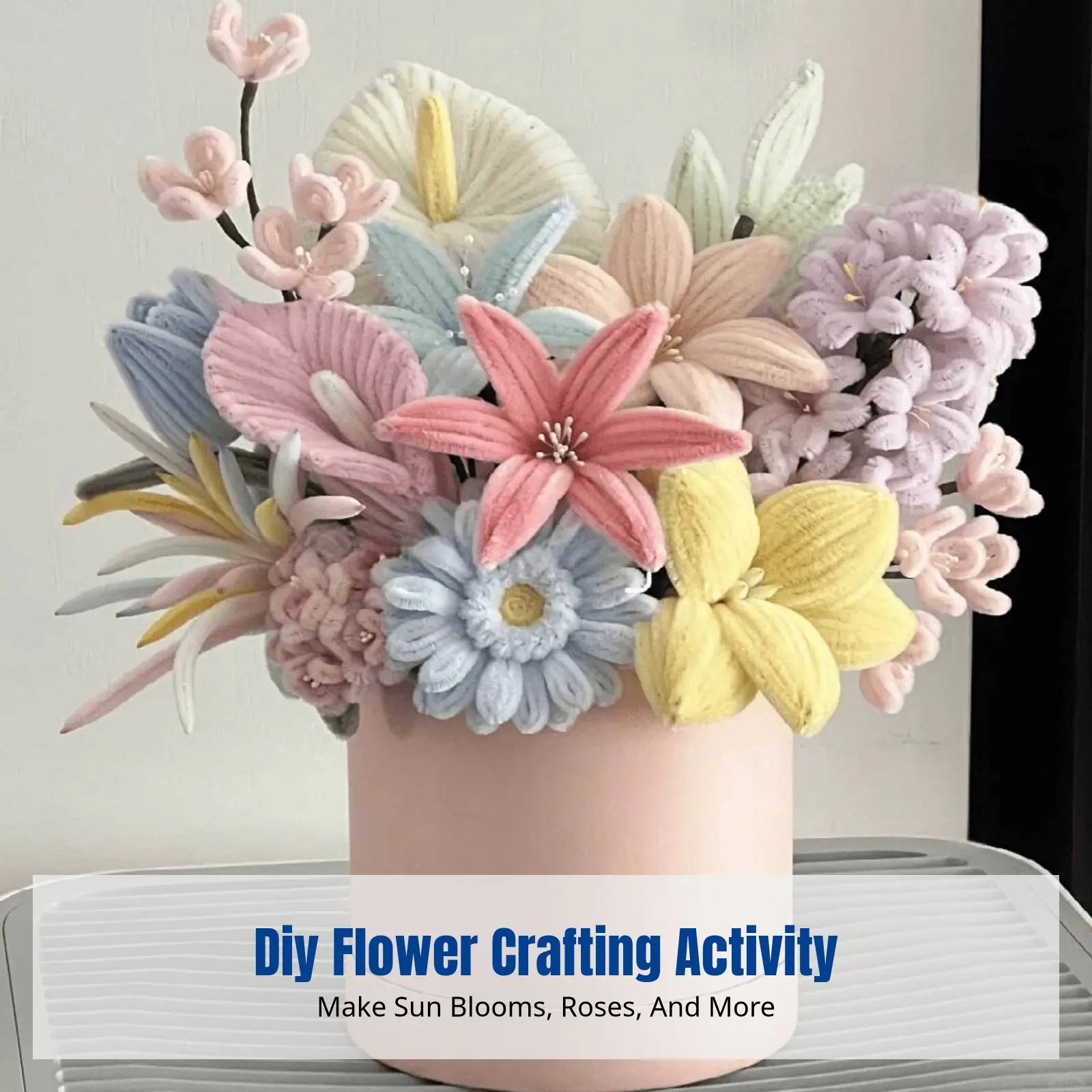 DIY Flower Container Kit, Twist Handmade Sunshine Bloom Arrangement, Gift for Friends, Creative Craft