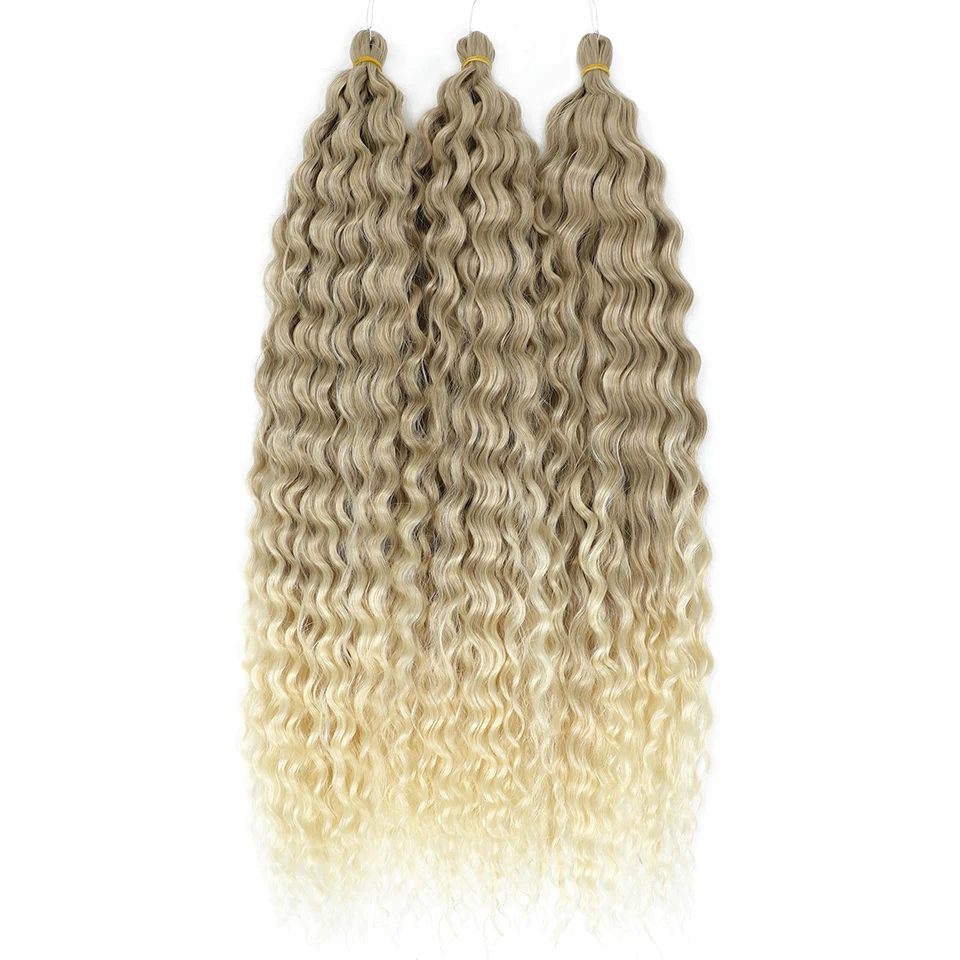 Afrikanische Locken Ariel Twist Häkeln Haar Synthetische 22 Zoll 3-5 PCS Wasser Welle Haar Extensions Ombre Regenbogen Farbe geflecht Lockiges Haar