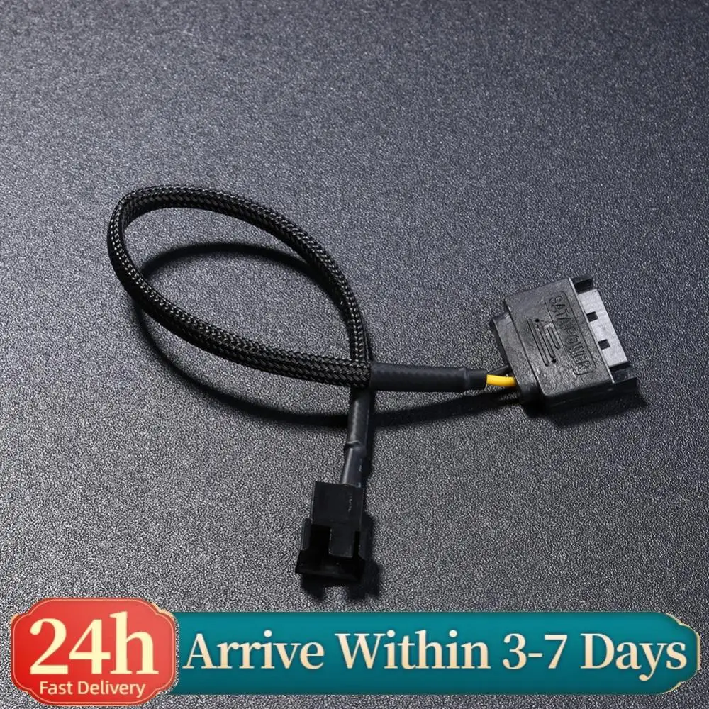 

Sleeved SATA 15Pin to 3Pin 4Pin Fan Power Adapter Extension Cable Wire Cord