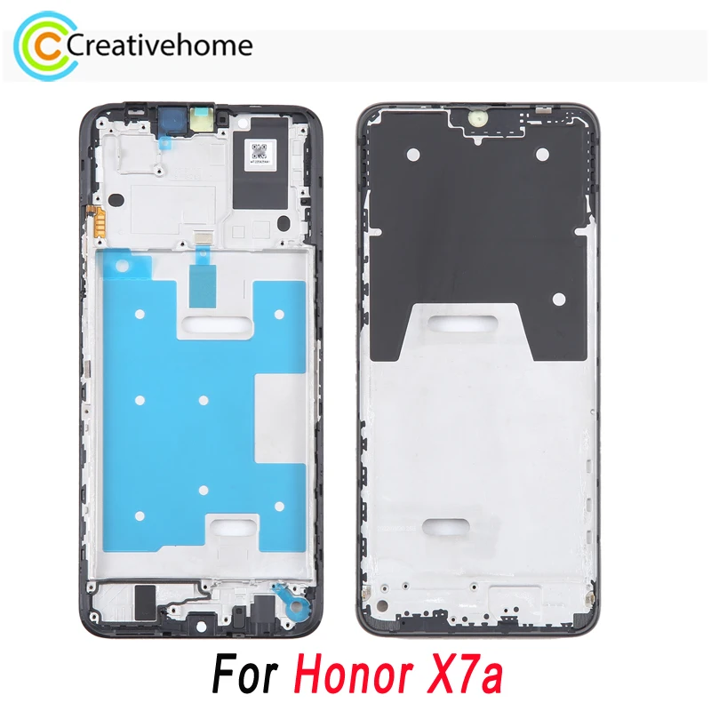 For Honor X7a Phone Front Housing LCD Frame Bezel Plate Replacement Part