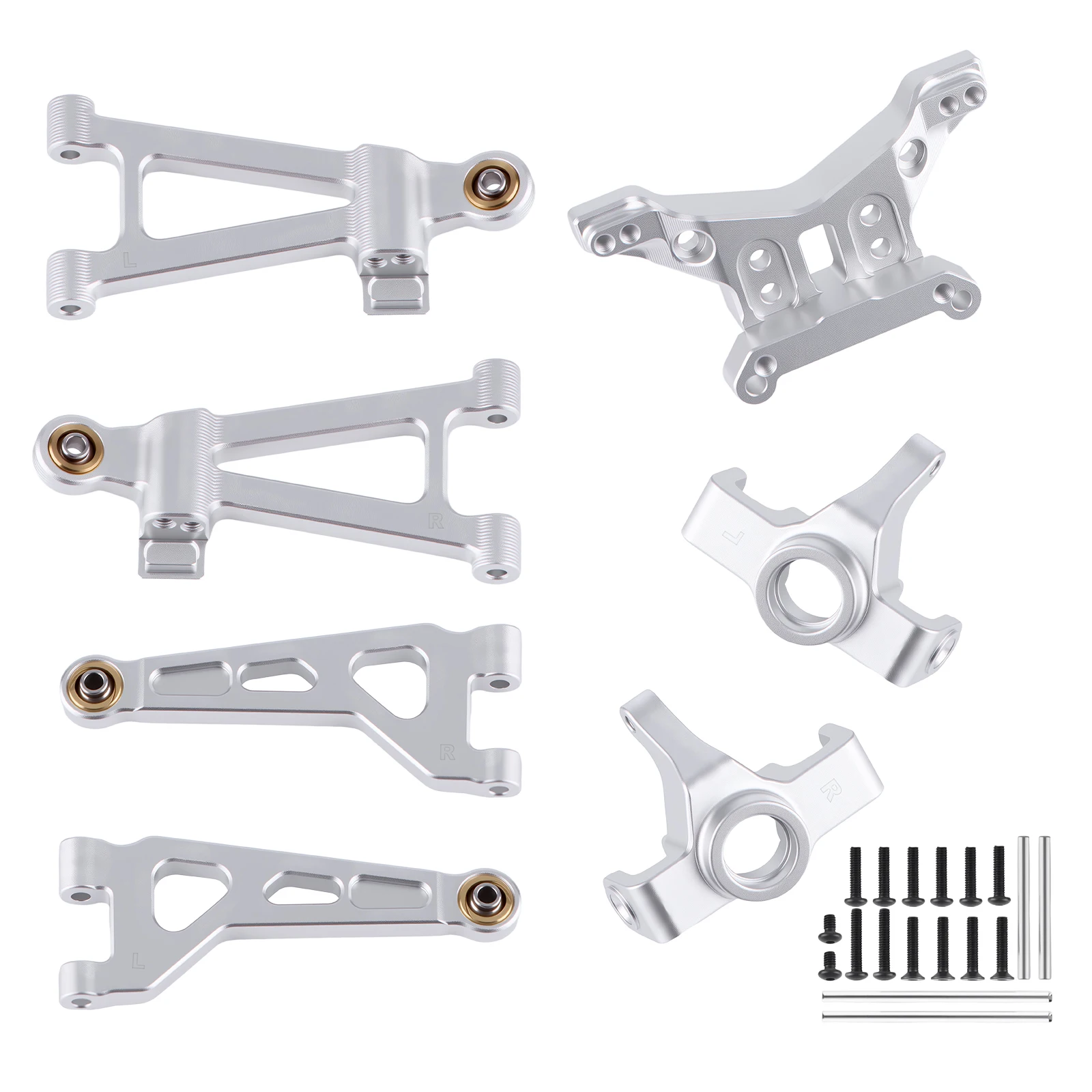 

Aluminum Front Steering Suspension Swing Arms Kit for 1/16 HAIBOXING 16890SA, REDCAT Volcano-16, HPI Blackzon Slyder ST RC Car