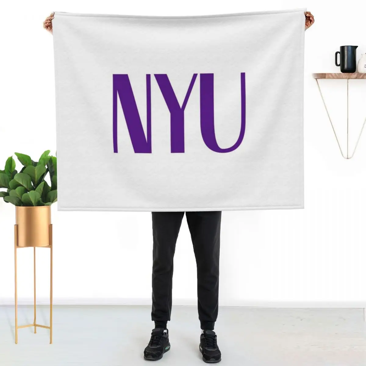 

nyu Throw Blanket Foldable Soft Warm Blanket for Outdoor Use