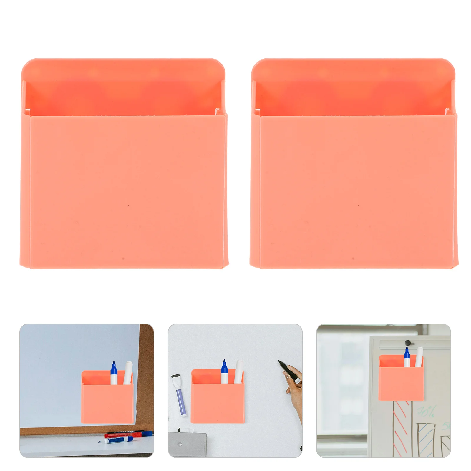 

2Pcs Suction Cup Pen Holder ABS Plastic Dry Erase Marker Holder Organizer for Whiteboard Office Desk Storage Accessories