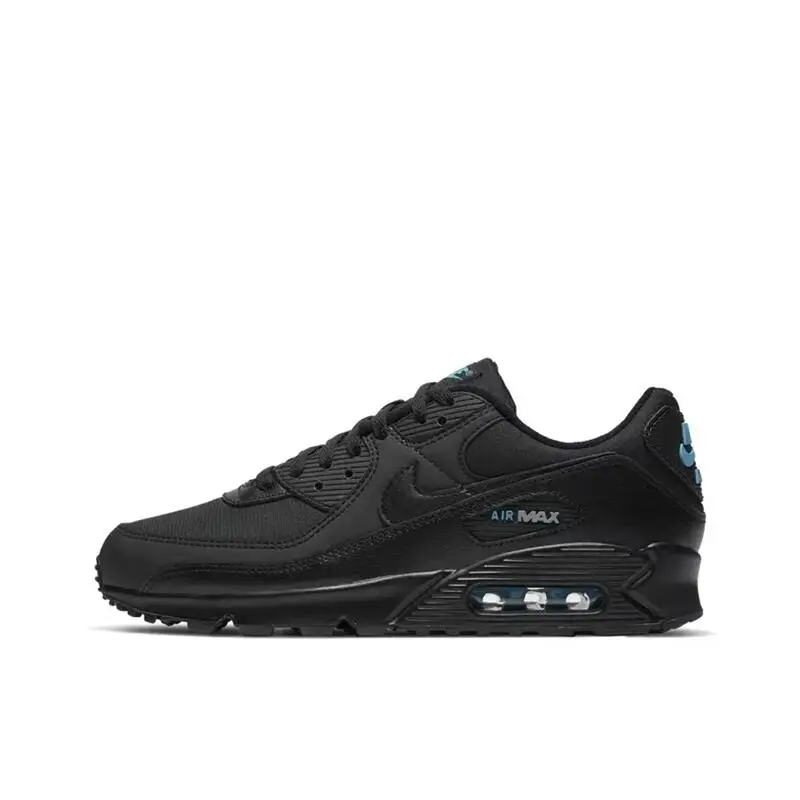 Zapatillas Nike Air Max 90 para correr para hombre y mujer, zapatos Retro Waffen transpirables con cojín de aire, zapatos Forrest Gump negro/azul