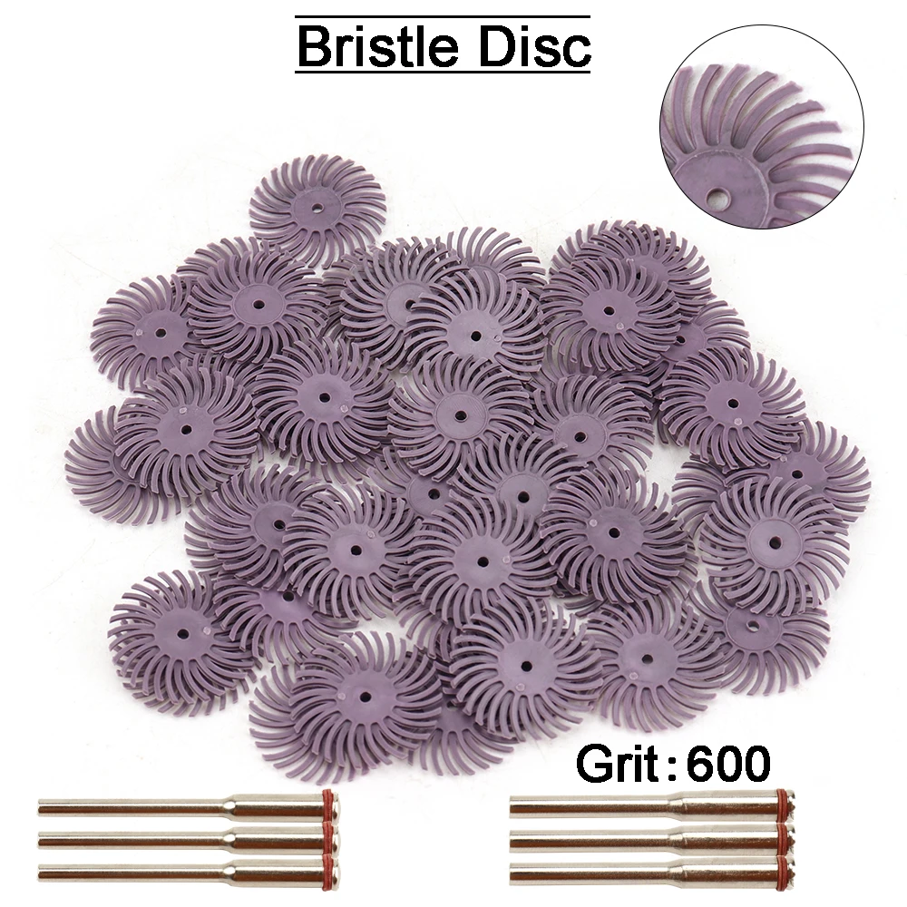 1 zoll Radial Borsten Disc Kit Schleif Pinsel 1/8 zoll 3/2,35mm Schaft Detail Polieren Rad für Dremel Dreh Werkzeug Zubehör – Detail 10