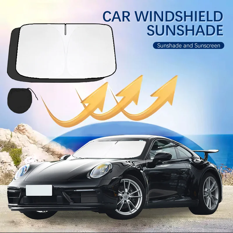 

For Porsche 911 Windshield Sun Shade Sunshade Sun Visor Protector Foldable Blocks UV Rays Laser Sun Protector