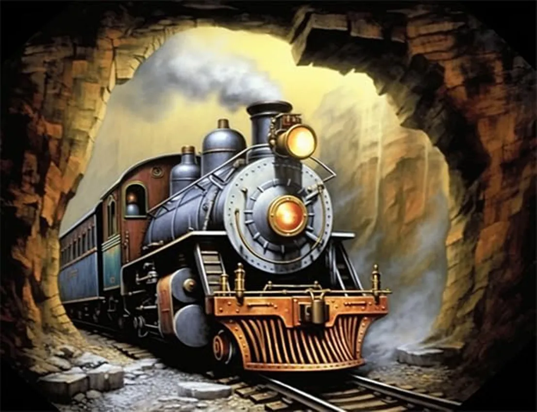 

Пазлы 50, 100, 300, 500 штук для взрослых, поезд проходит через туннель, деревянный, отличный подарок для обучения