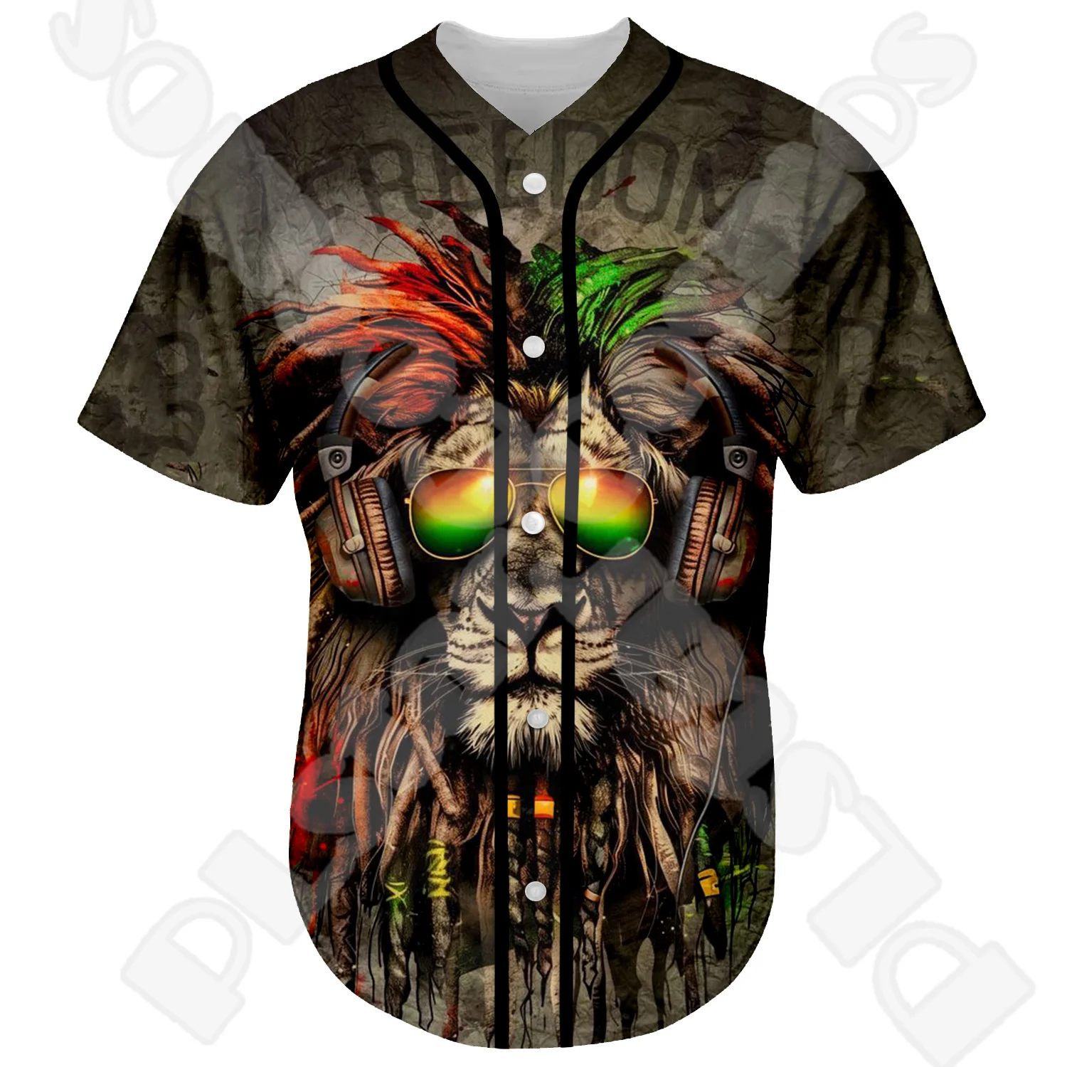 Bob Marley Reggae Musician Lion Culture Tribal Tattoo Retro Funny 3DPrint Summer Harajuku Short Sleeves Baseball Shirts Jersey Q