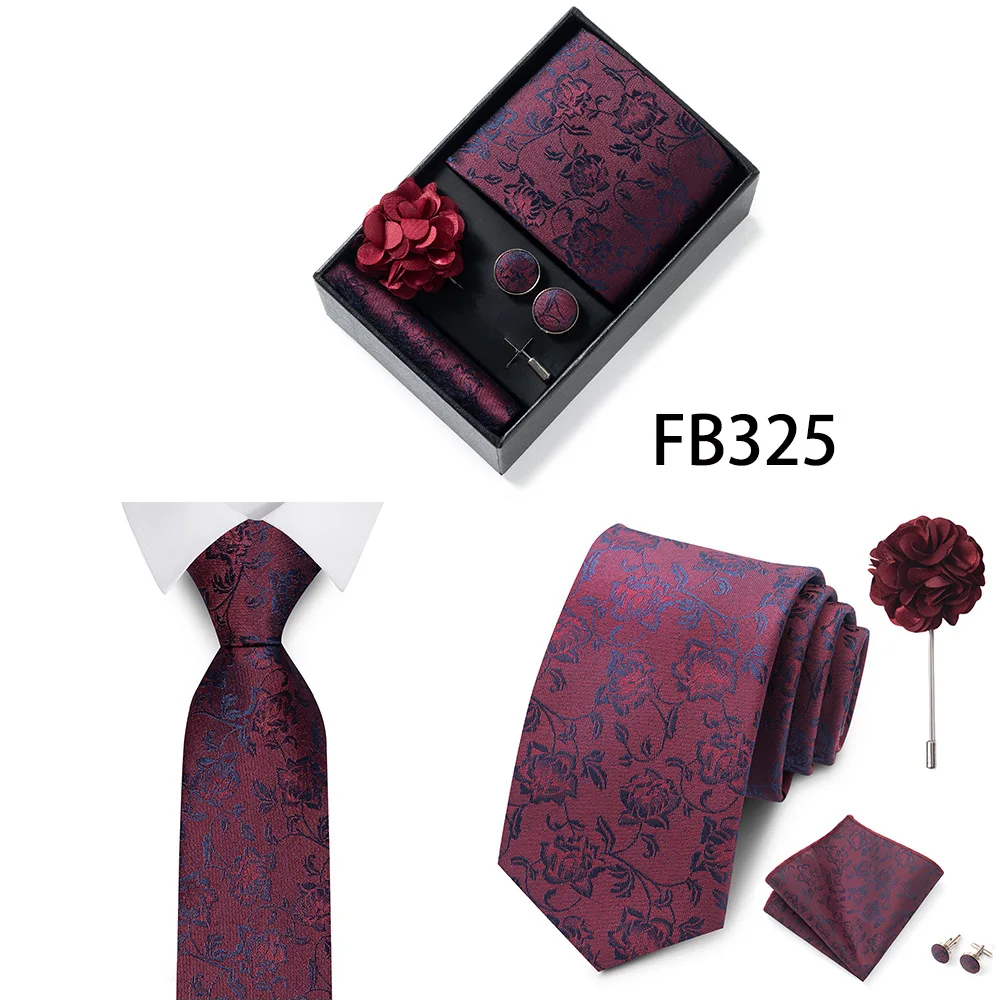 Luxuriöse Mode-Geschenkbox für Herren, 8 cm, Krawatten-Sets, Krawatte, Taschentuch, Manschettenknöpfe, Clip-Brosche-Set, goldener Druck, passend für Hochzeit – Detail 8