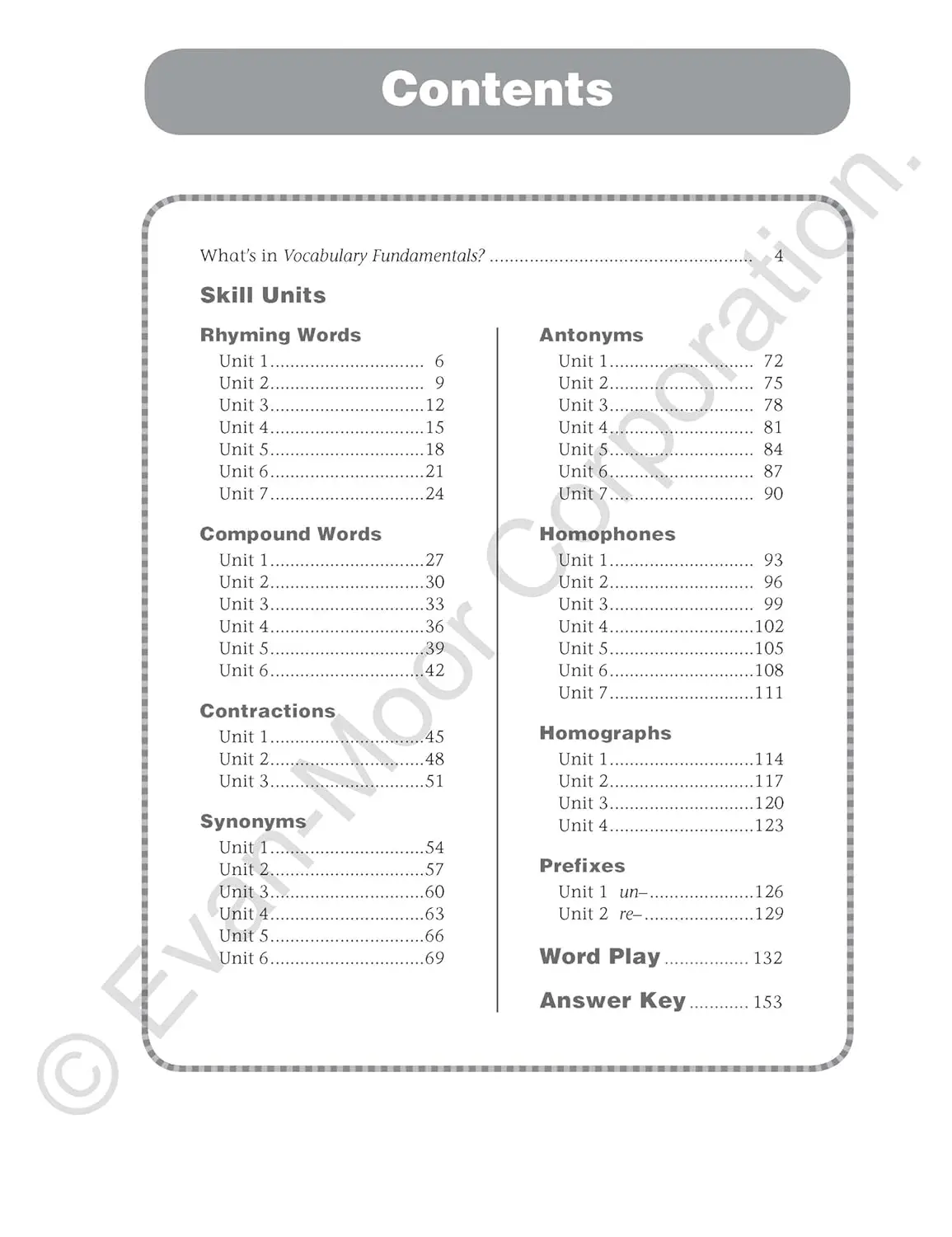 Evan-Moor Vocabulary Fundamentals, Grade 1 Workbook,aged 5 6 7 8, English book 9781608236589