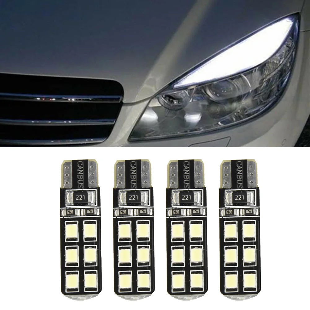 

4 X Error Free Eyebrow Eyelid Light Bulb LED For Mercedes For Benz W204 C300 C350 T10-6SMD-2835 LED White Bright Car Accessories