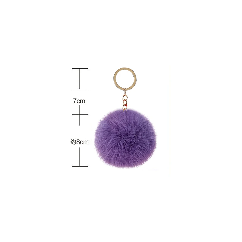 8cm Fluffy Fur Pom Pom Keychains for Women Girls Pompom Pendant Faux Fur-like Ball Keyring Key Chains Rings Charm Bag Gifts