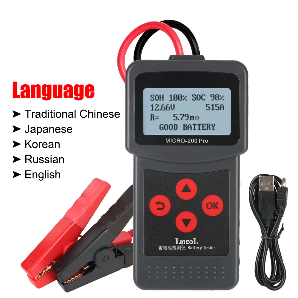 Battery Capacity Tester Micro200Pro Car Battery Tester 12v Car Accessories For Garage Workshop Auto Tools Mechanical