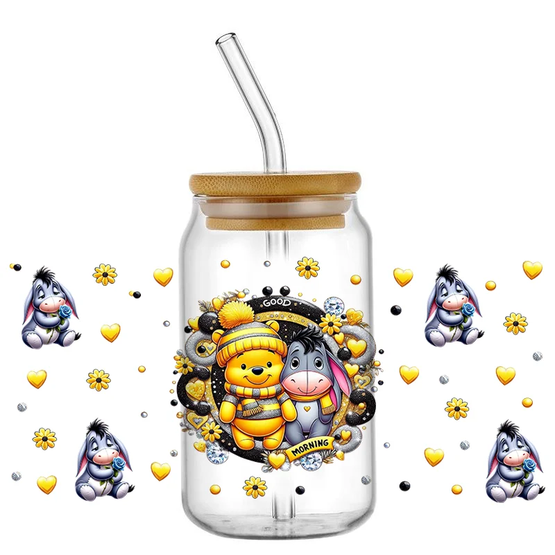 FUNKO cartoon donkey Design UV DTF transfer Sticker for 16oz Cup Wrap Decal Transfer Sticker Label DIY Logo Self adhesive