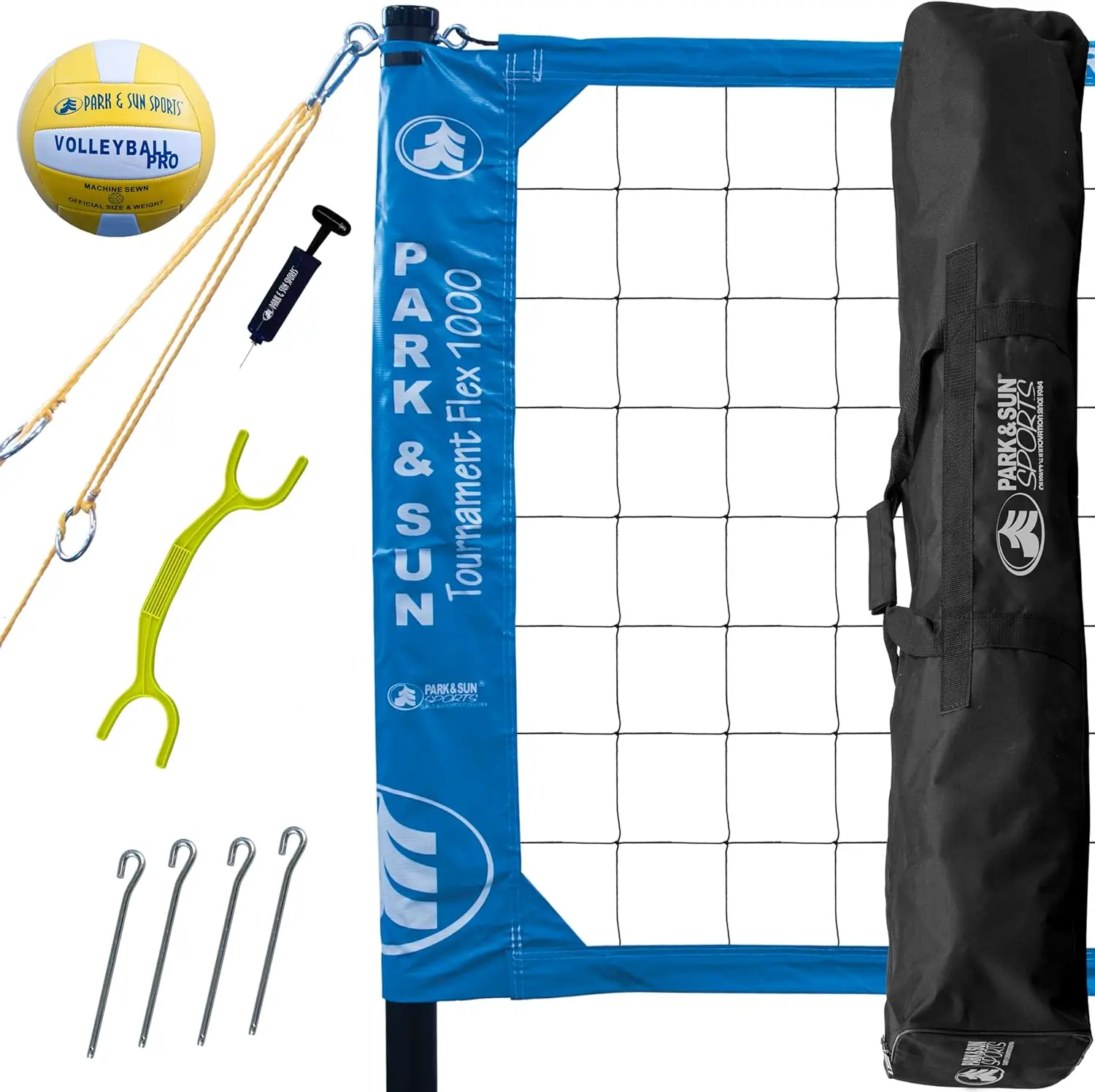 

Portable Outdoor Volleyball Net System with Telescopic Poles, Regulation Size Net, and Boundary Lines