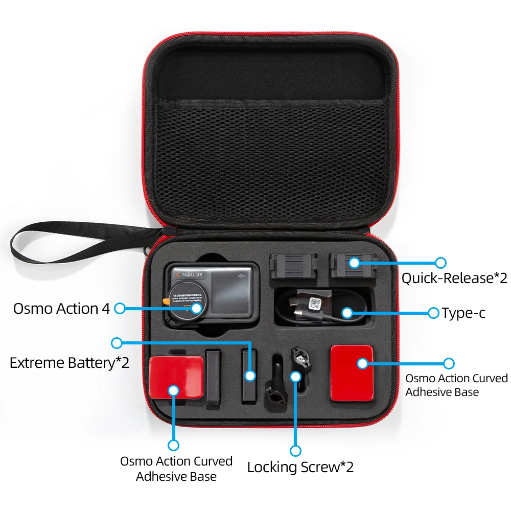 For DJI Action 4 Storage Case Small Size and Large Capacity Handbag Exclusive Storage of Accessories