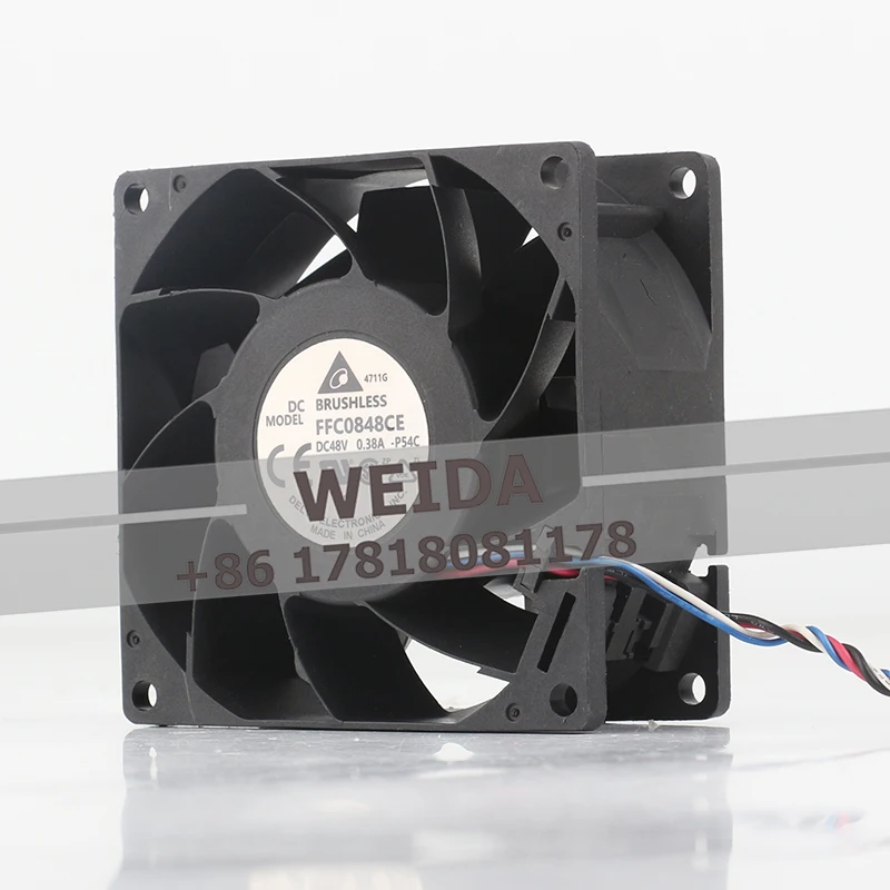 Original Delta 8038 Cooling fan 48V 0.38A Server 8CM 4-wire double ball FFC0848CE-P54C bearing inverter