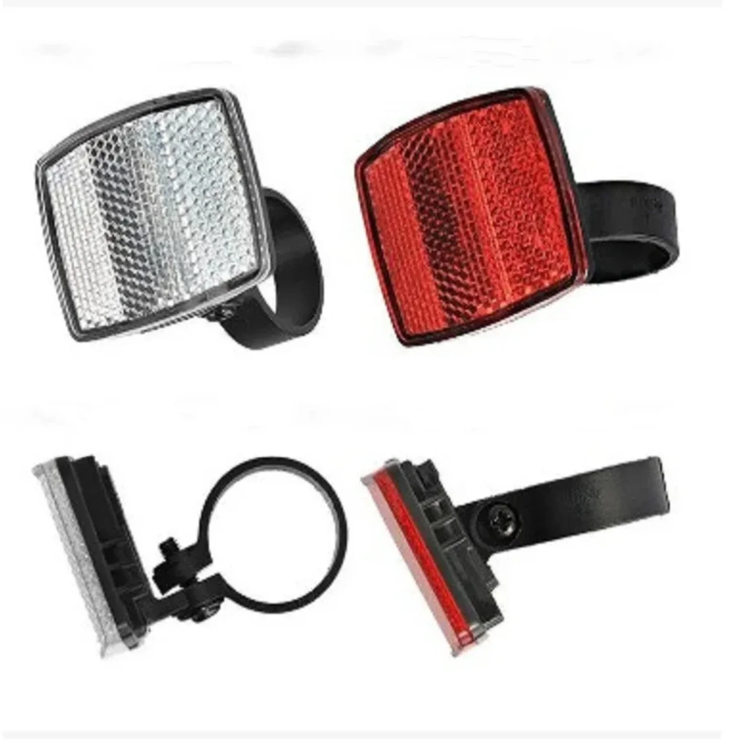 Outdoor Bike Lights Reflector Handlebar Mount Safe Reflector Bicycle Bike Front Rear Warning Red / White Bike Accessories