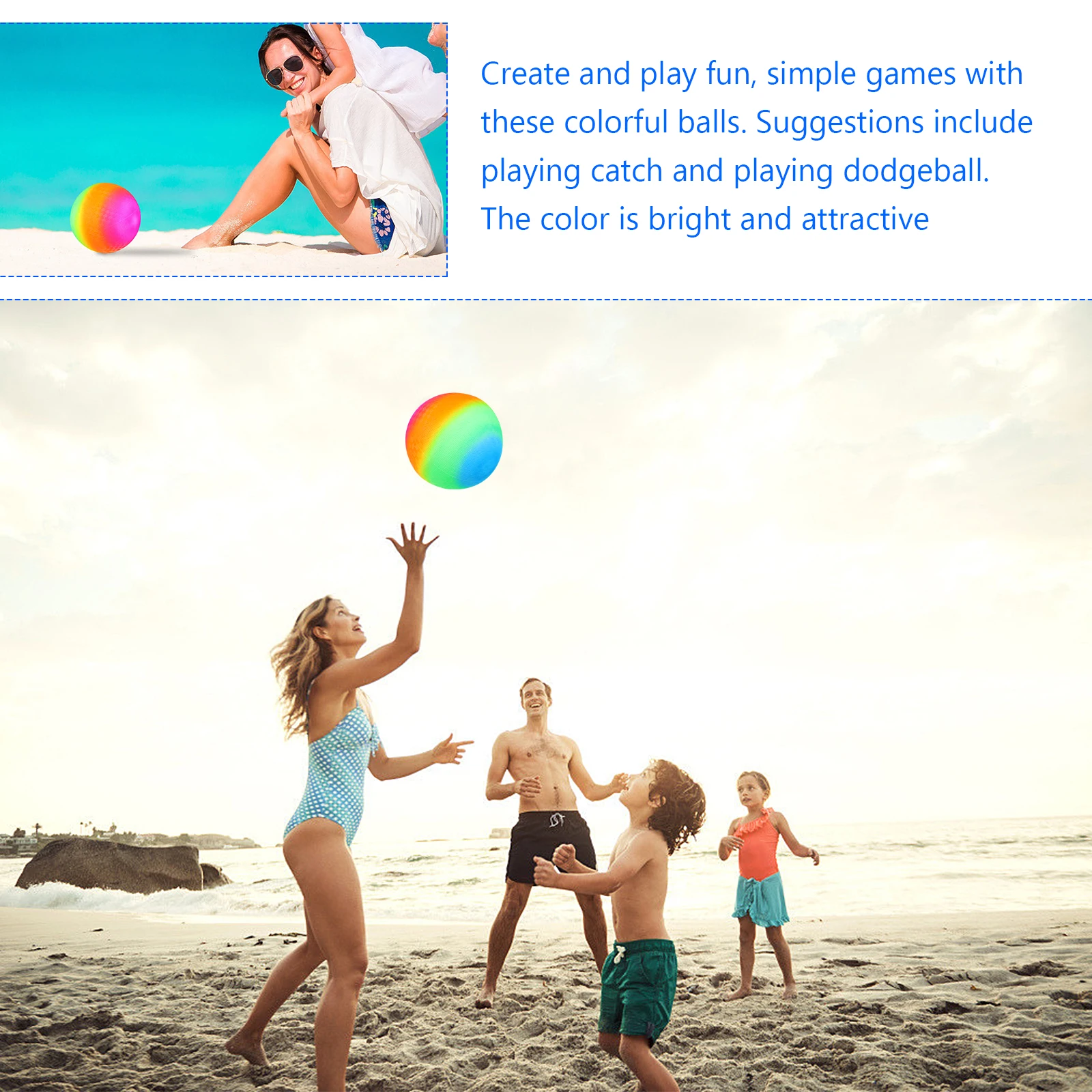 2 قطعة كرة ملعب PVC للأطفال في الهواء الطلق كرات رياضية لعبة قابلة للنفخ شفافة نطاطة صغيرة