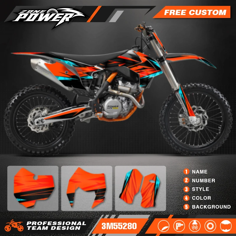 Powerzone Custom Team Decals Stickers Kits for KTM 125 200 250 300 350 450 500 EXC XCW 2014-2016 SX SXF 2013-2015131