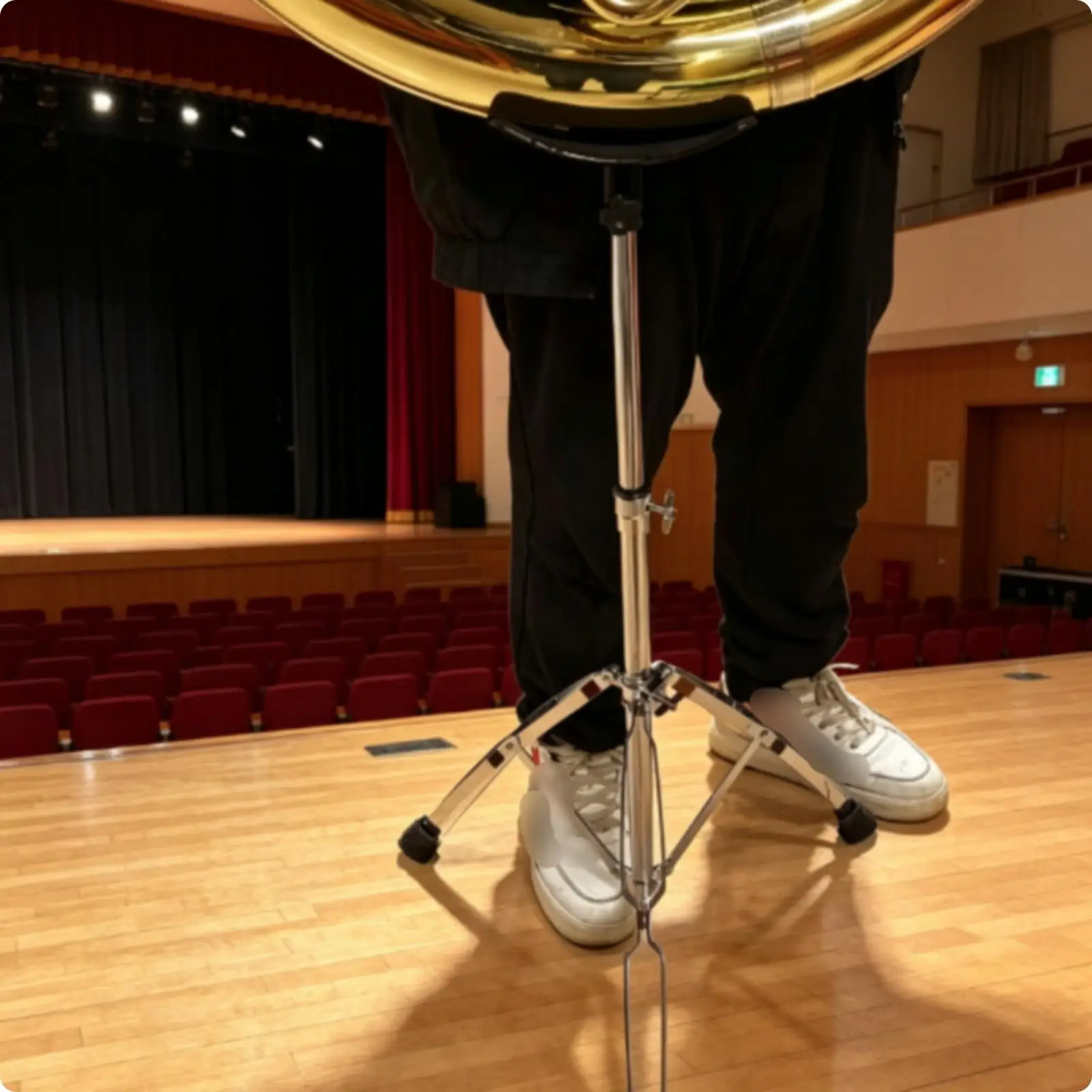 Tuba Stand Height Adjustable Euphonium Stand Folding Tripod Musical Instrument Support for Stage, Practice Room