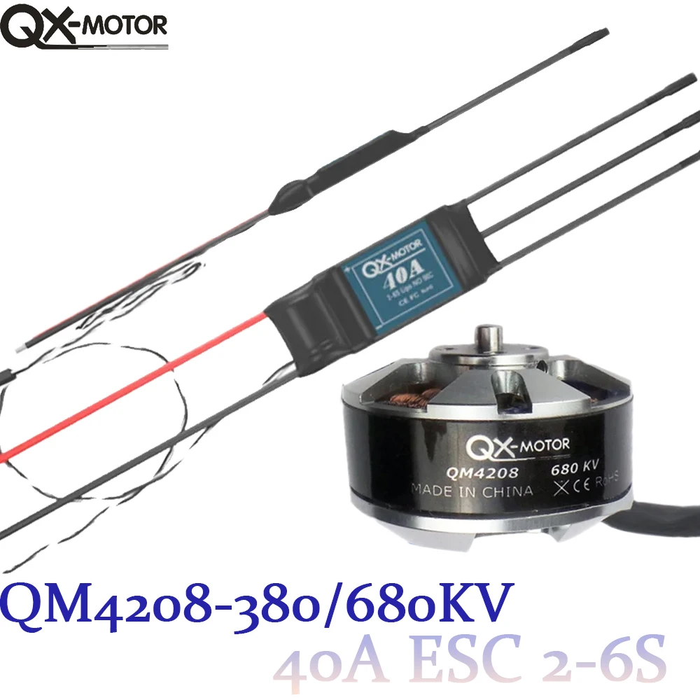 QX-MOTOR Brushless Motor QM4208 380KV 680KV With 40A ESC  6s For Remote Control Toy Parts