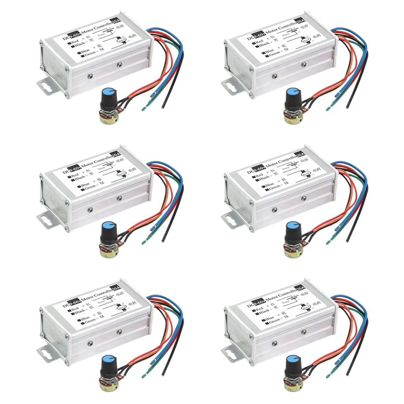 

LJL-6X Motor Speed Controller DC9V 12V 24V 48V 60V PWM Motor Speed Controller Regulator Driver 0-1200W Adjustable Current