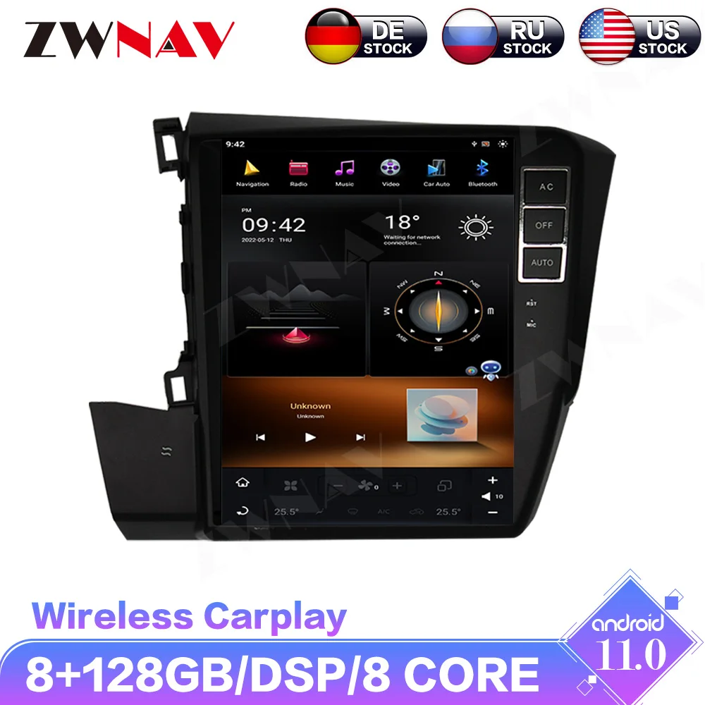 G6 Android 11 For Honda Civic 2012 - 2015 Vertical Tesla Screen Radio Car Multimedia Player Stereo GPS Navigation Carplay DSP