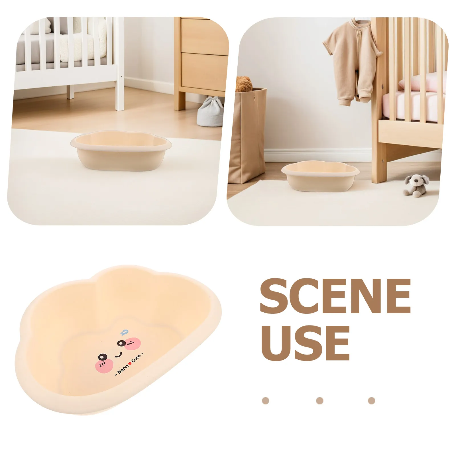 Infant Wash Basin Plastic Baby Wash Tub Cartoon Design Stable Bottom Large Capacity Diaper Cleaning Foot Face Bath Sink Outdoor