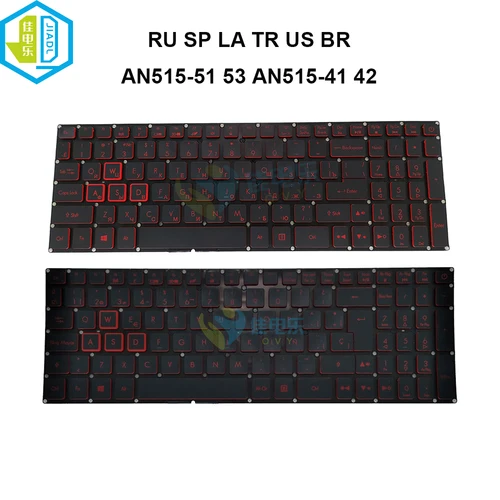 Imagen 1 del producto Teclado retroiluminado US RU Brasil Turquía latino español para Acer Nitro 5 AN515-51 AN515-52 53 AN515-31 AN515-41 AN515-42 LG5P-A52BRL