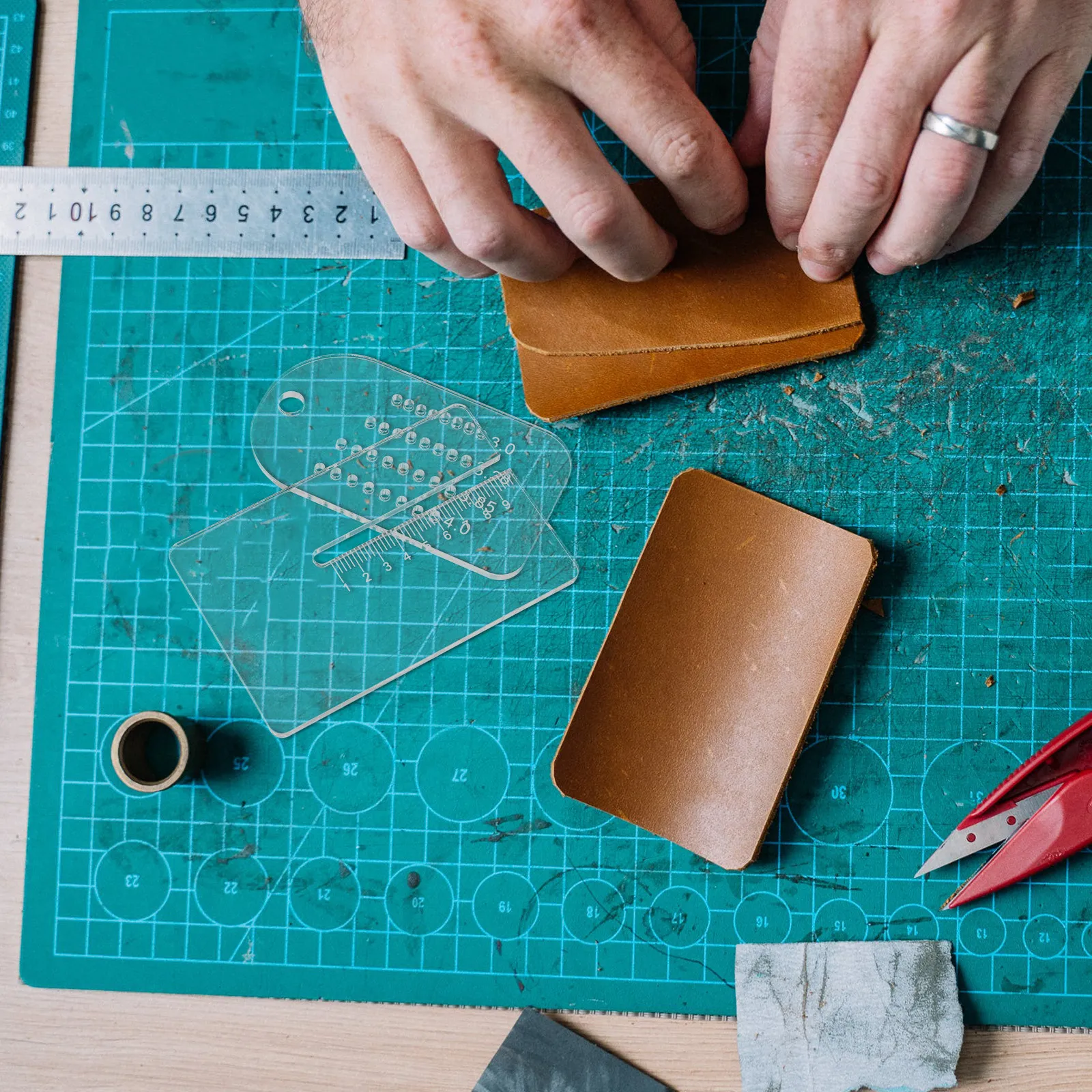 Leatherworking Guide - 2 pièces : Règle de guidage