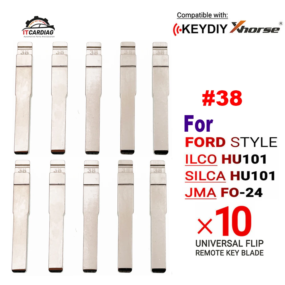 

10Pcs/Lot 38# KD HU101 Flip Blank Car Key Blade for Ford Focus MK3 Mondeo Explorer Kuga Fiesta for KD KEYDIY VVDI Xhorse Remote