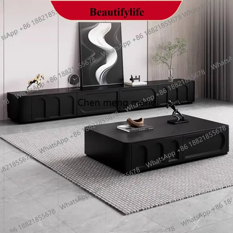 

F185 Design Black Dark Tv Cabinet Decoration Drawers Nordic Storage Tv Cabinet Luxury Lounges House Szafka Pod Telewizor Furnitu