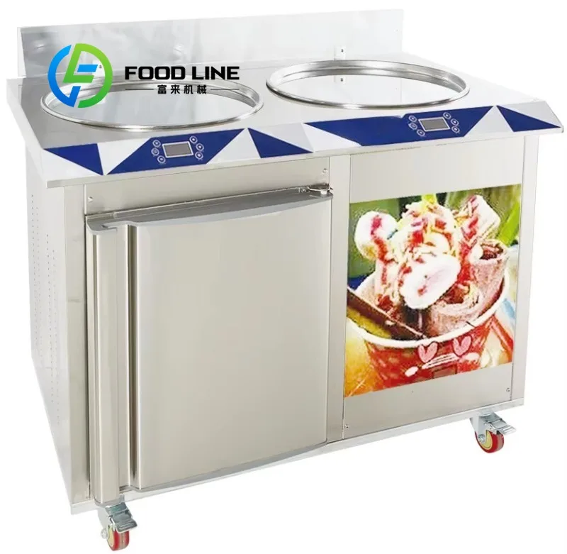 Commercial Fired Ice Cream Machine Thailand Fry Roll Ice Cream Machine