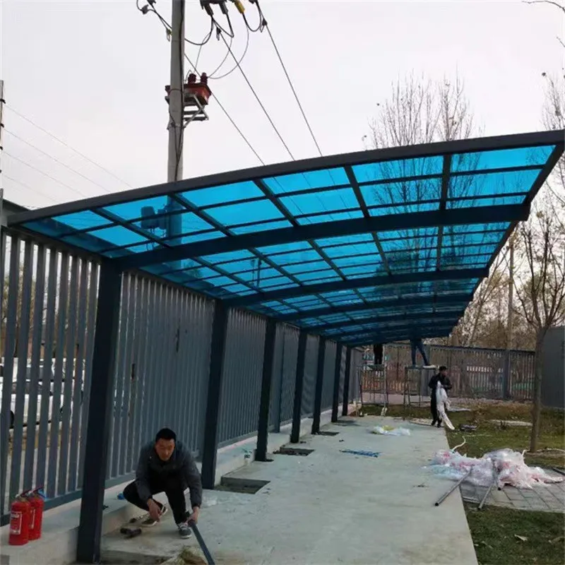 

Customization Metal Carport Aluminium Alloy Frame Carport Canopy Blue Polycarbonate Glazing Garages Canopies Carports