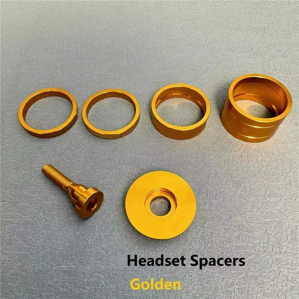 Colorful Bicycle Headset Spacer Alloy Aluminum CNC-Made 5mm/10mm/20mm Top Cap Bolts Bike Parts