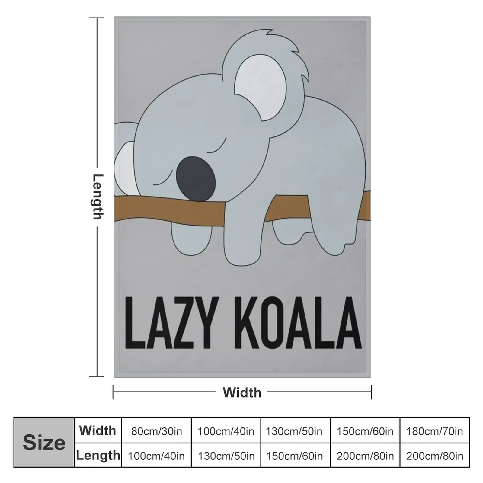 Lazy Koala on Branch Throw Blanket Furry Giant Sofa Fashion Sofas Warm Decoratives Flannel Blankets