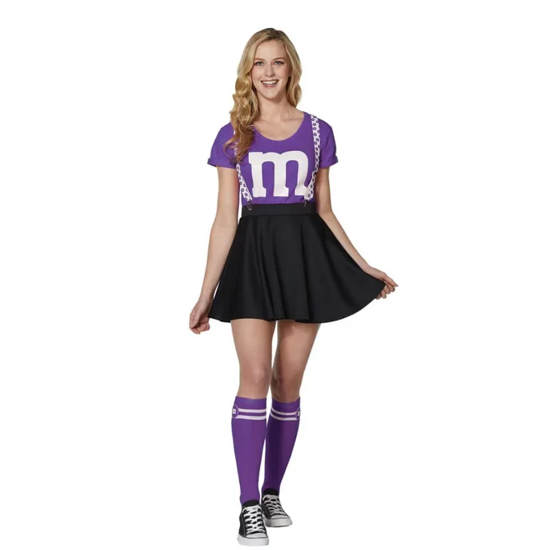 Conjunto de disfraz de animadora japonesa para mujer, uniforme de chica de secundaria, traje de animadora brillante Sexy, fiesta de Halloween