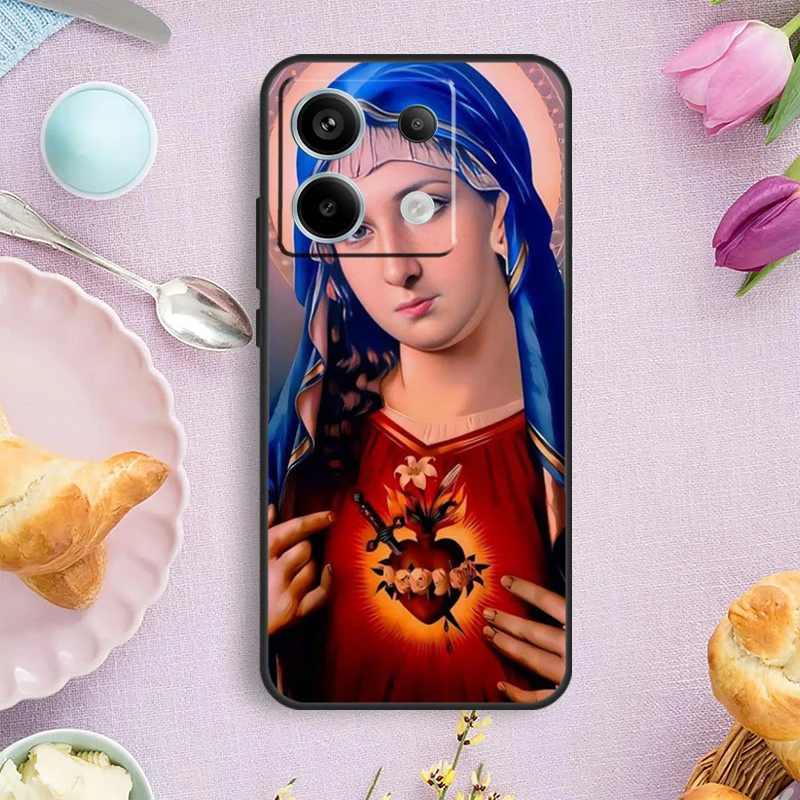 Virgin Mary And Jesus Case For Xiaomi Redmi Note 13 Pro Note 12 11 9 10 Pro 10S 11S 12S Redmi 13C 10C 12C Cover