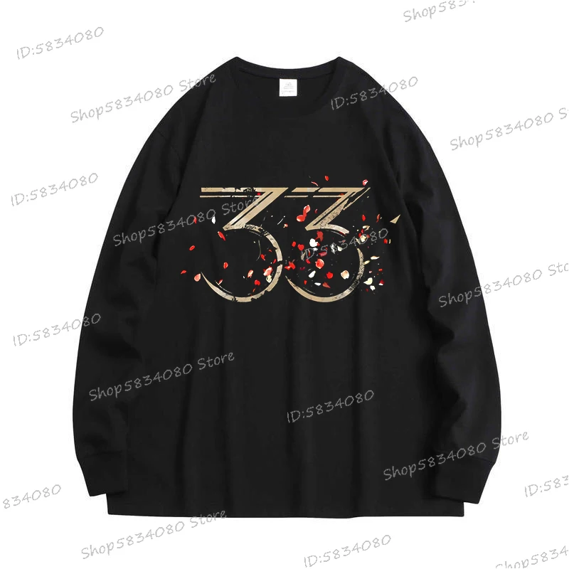 Men's T-shirts Clair Obscur Expedition 33 Long-sleeved Shirt Men Clair Obscur T Shirts Gamer High Quality Washed Cotton Tops
