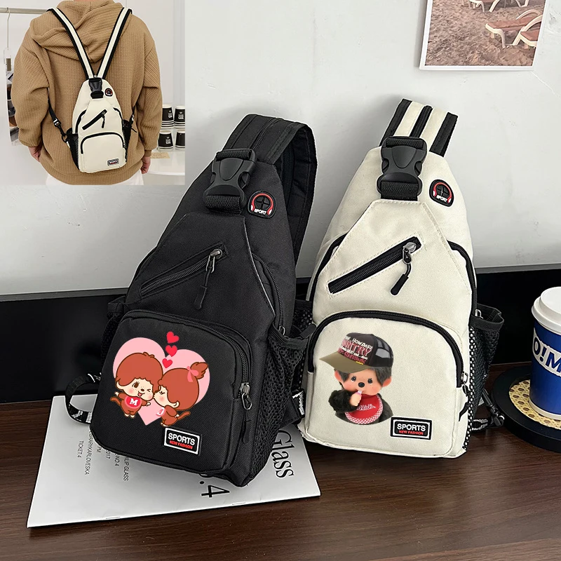 

MONCHHICHI Women MEN Chest Bag Nylon Waterproof Sport Phone Crossbody Bag Boy Girl Cycling Portable Versatile Shoulder Bag Gift