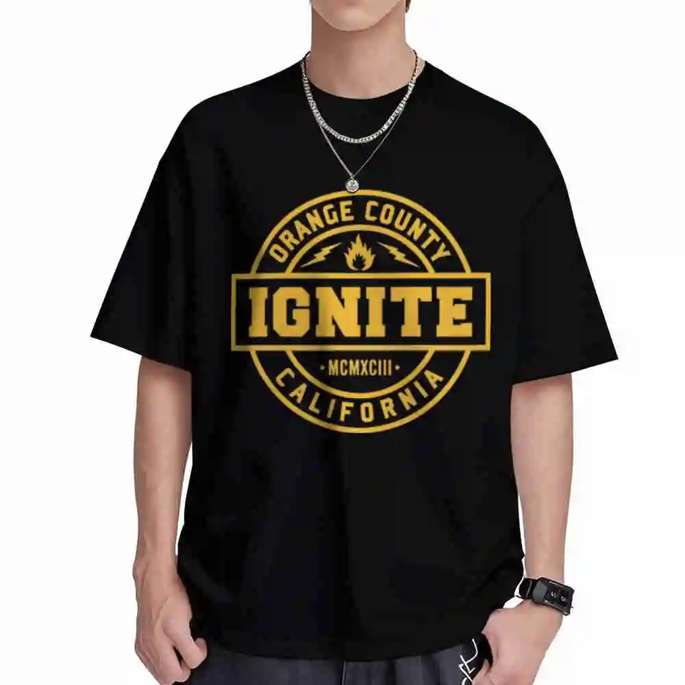 Ignite Orange County California MCMLXXXIII Flame OC Pride Short Sleeve Tee 100% Cotton T-Shirt