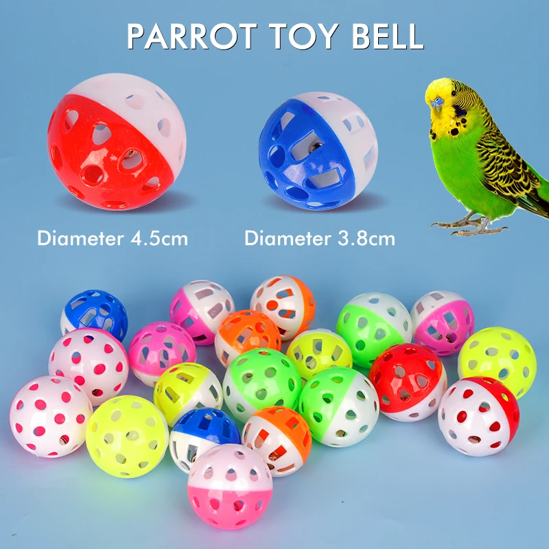 10 pçs pet papagaio brinquedo bolas diversão colorido oco sino bola pássaro brinquedo periquito cockatiel papagaio mastigar gaiola brinquedos divertidos suprimentos para pássaros de estimação
