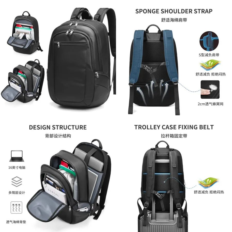 

【New style】2022 - exclusive computer backpack men's business commuter backpack students 'schoolbag large-capacity men's casual