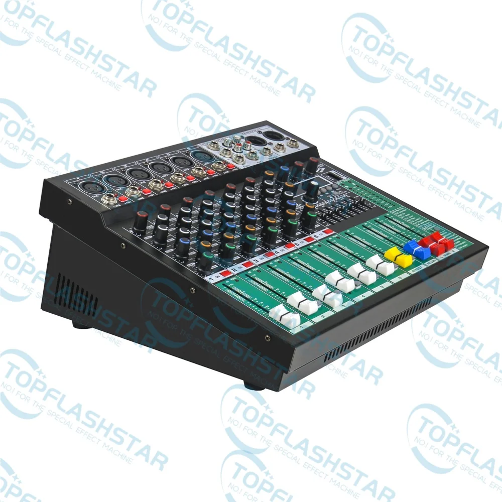 DBK 4 Channel Powered Audio Mixer BT Mixing Console With 7 Band EQ And USB For Stage Wedding Karaoke DJ Events