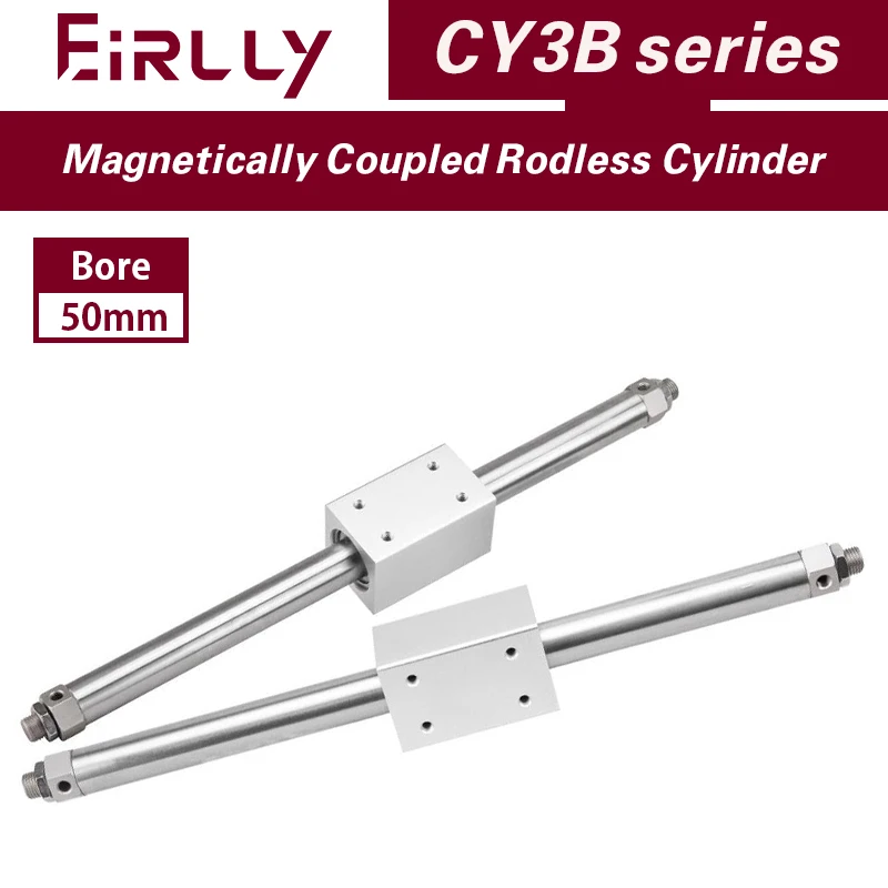 

CY3B Series Magnetically Coupled Rodless cylinder bore 50mm high pressure aluminum alloy pneumatic air cylinder CY3B50-100 1500